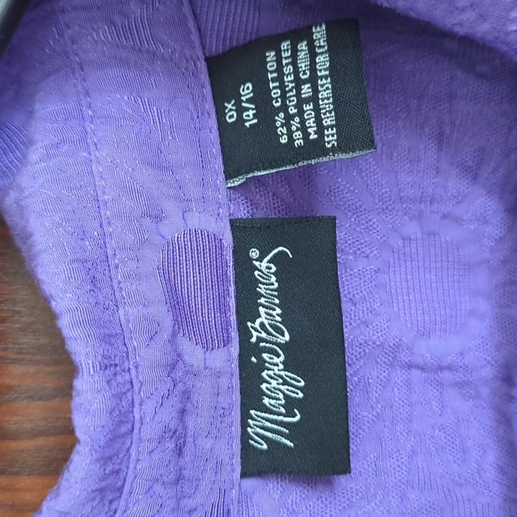 Maggie Barnes Purple Collar Buttons Down Shirt Size 0X 14/16 - Picture 5 of 5